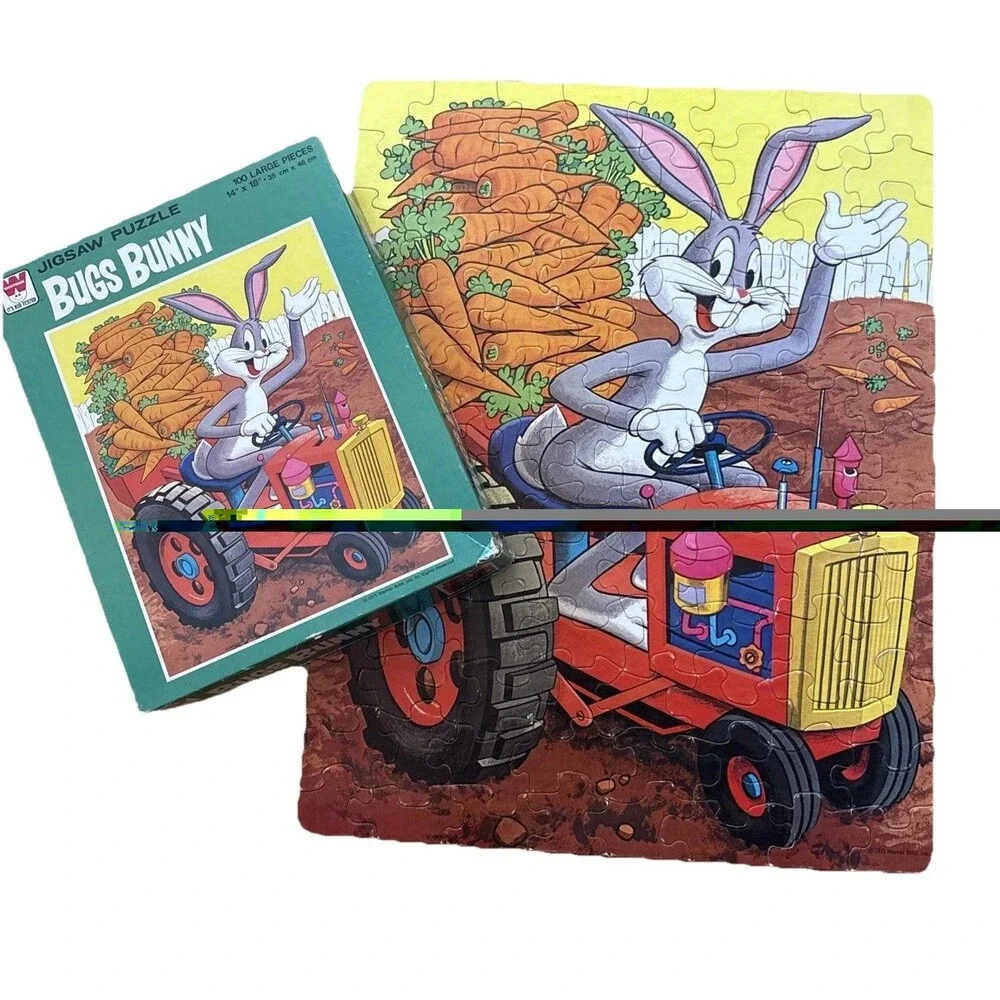 Vintage 1975 100 pc Jigsaw Puzzle  Bugs Bunny By Whitman 14x18” w/original box